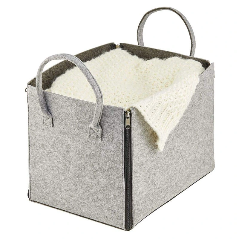 Felt Cube Closet Storage Basket with Handle