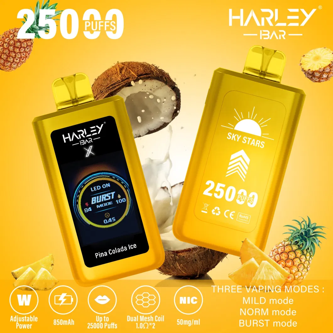 Harleybar X-25K Puff EU Warehouse 1.77 Inches LED Screen Wholesale Vape 25000 Puffs Poland Italy Greece Geek Price Bar