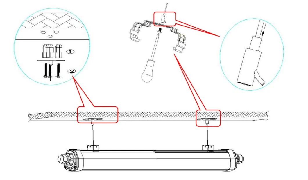 2FT/4FT/5FT IP66 LED Triproof Light Easy Replace PCB and Driver up to 180lm/W SKD Available