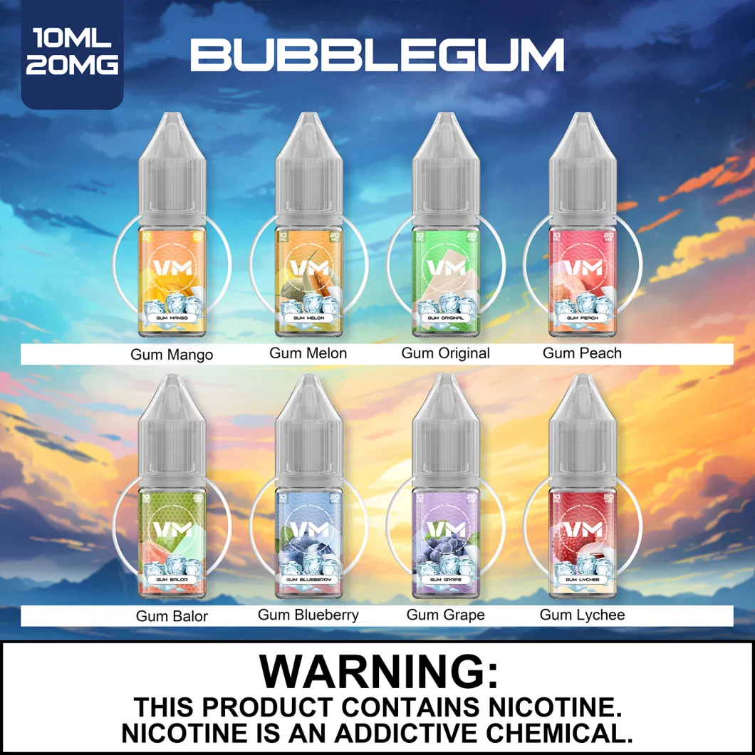 Vm Hot Sale Bubblegum E Juice Flavors E Liquid 10ml Bottle Vape Pod 20mg Ejuice Eliquid for USA UK Dubai Malasia Market