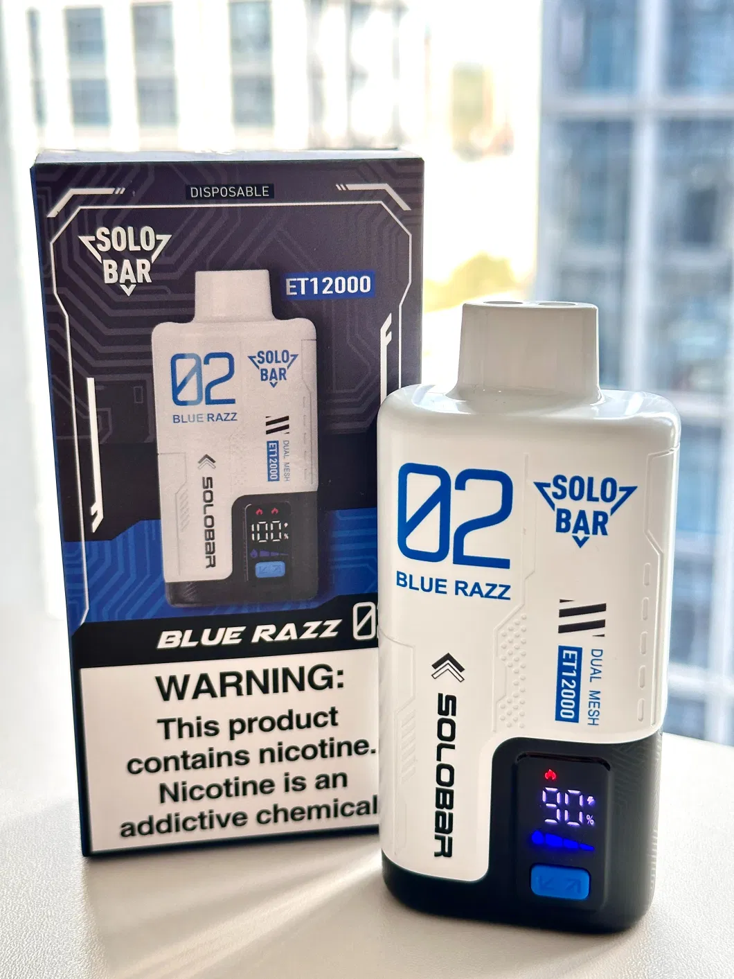 Original Factory Disposable Vape Solobar Et12000 Power Eliquid Display