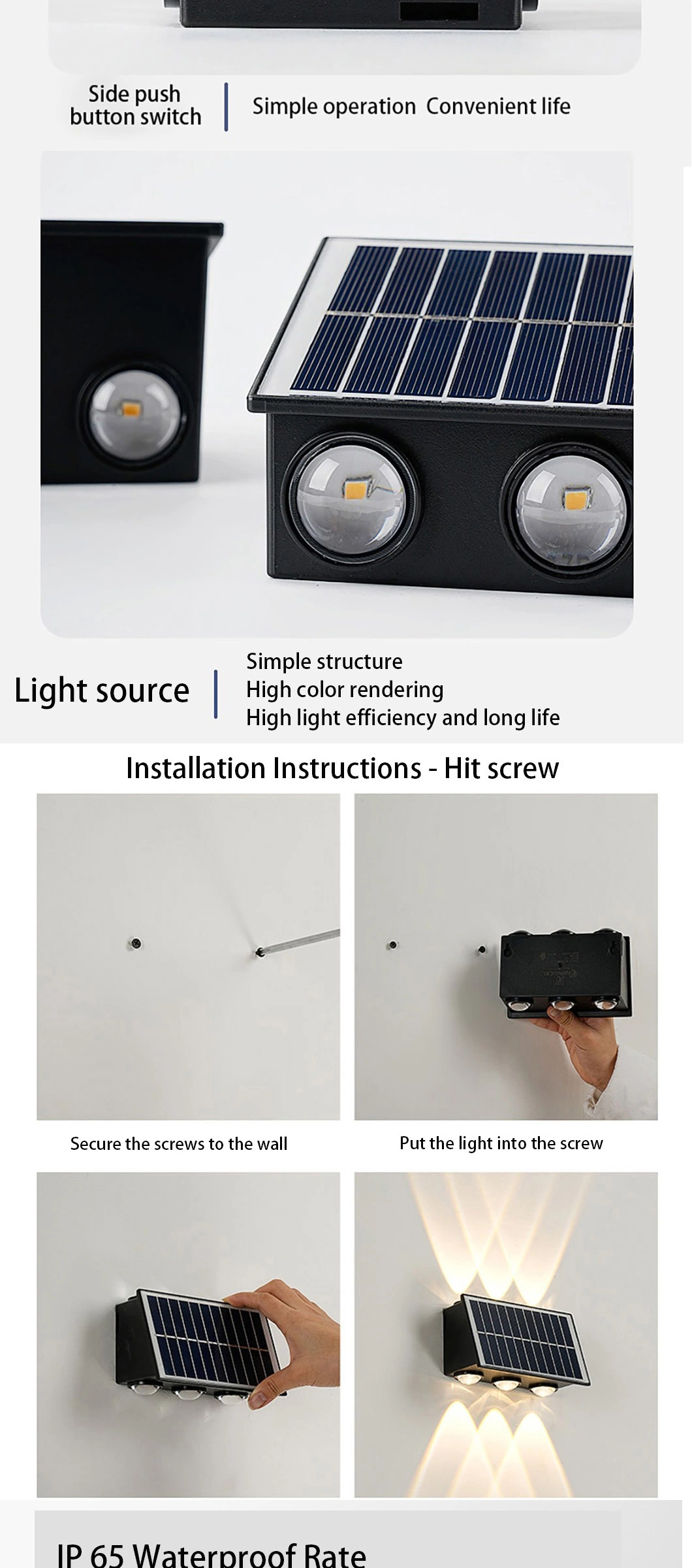 Solar LED Wall Light - up and Down