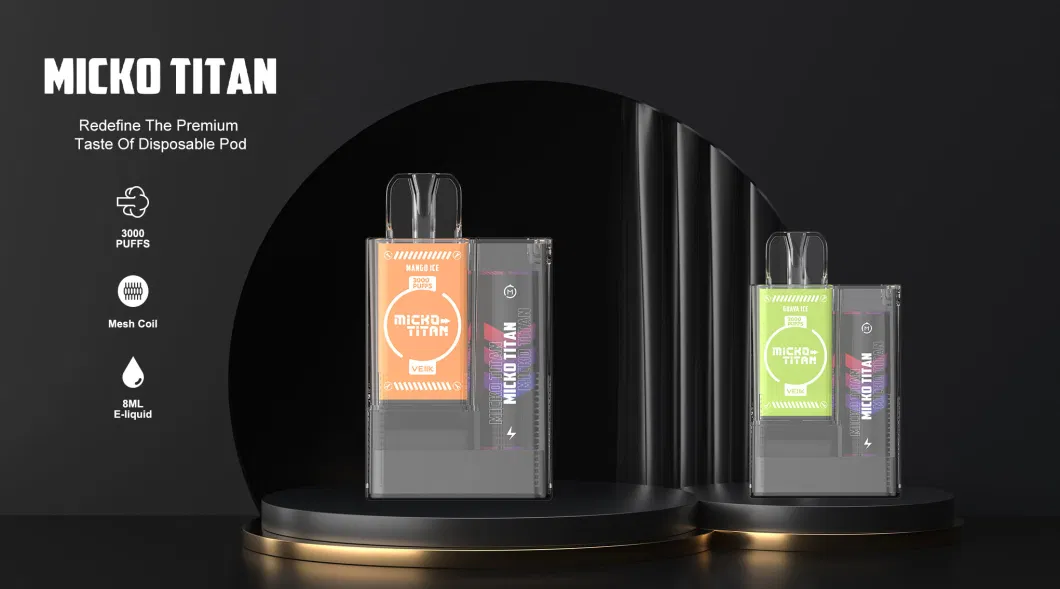 Micko Titan Kit 3% Nic 8ml 3000puffs Disposable Vape Pod with Rechargeable Battery Quit Smoking Vaping Appliance