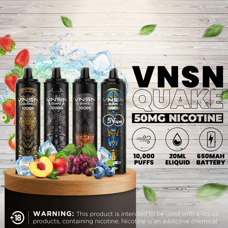 Wholesale Disposable Vape Pen Hookah Vnsn Quake 10000 Puffs 10K Adjustable Airflow Type-C Rechargeable 650mAh Wape