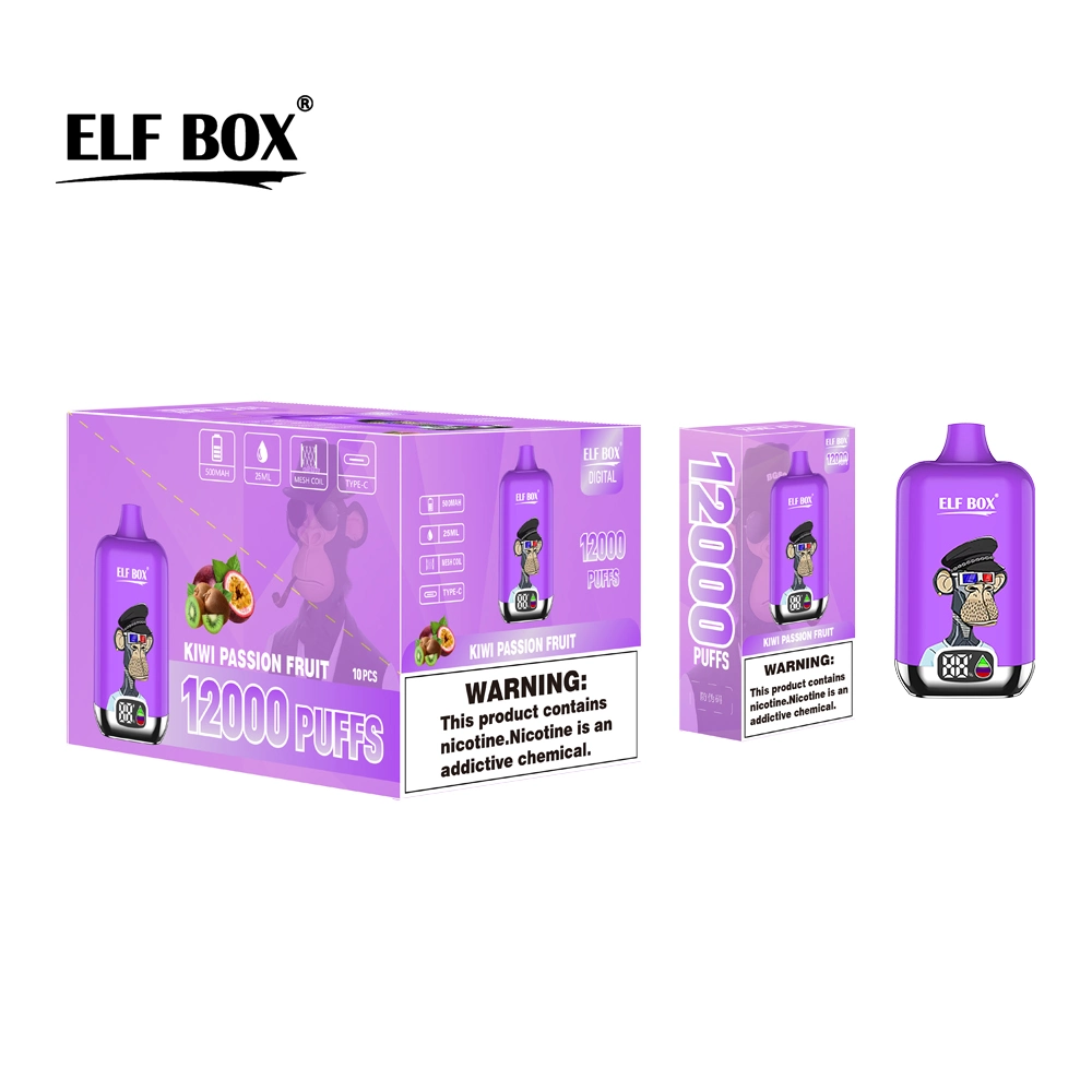 Hot Selling Factory Wholesale E-Cig Disposable Elfbox Digital 12000puffs Watermelon Good Flavors OEM/ODM Randm Vaporizer Empty 8000/10000 Puffs Vape