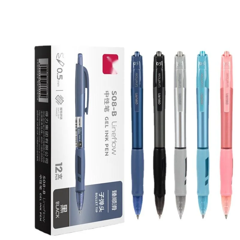 Simple Transparent 0.5mm Black Enhanced Needle Gel Pen