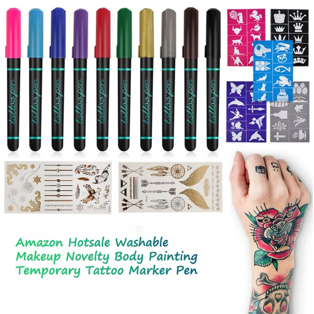 Amazon Hotsale Washable Makeup Novelty Body Painting Temporary Tattoo Marker Pen