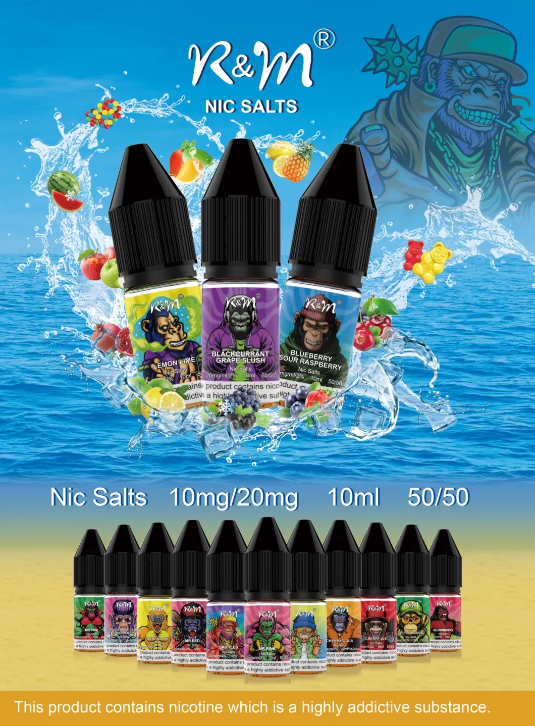 UK Hot Sale 10ml Nicotine Salt 10mg 20mg Ipure Disposable Vape Pod E Liquid China Original Factory OEM Logo Wholesale E Juice