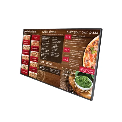 43-65inch Wall Mounted LCD Restaurant WiFi Digital Menu Board with Advertising Screen