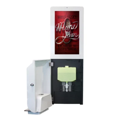 21.5′′ Digital Signage with Automatic Hand Sanitizer Dispenser Hand Temperature Measurement Kiosks