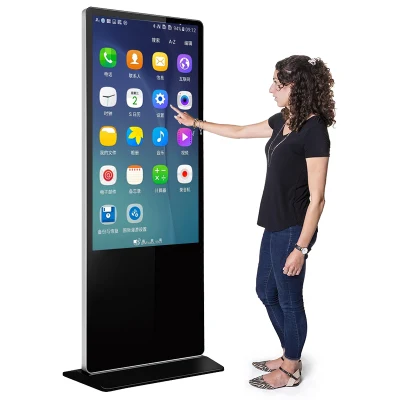 Kingone Indoor 43 50 55 Inch Network Touch Screen Kiosk Floor Stand Media Player Advertising Display Totem LCD Digital Signage for Shopping Mall