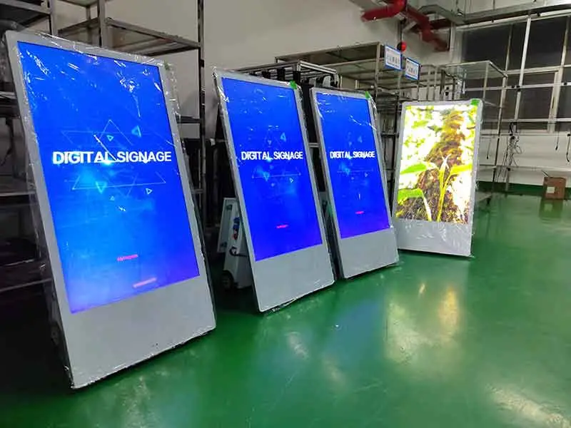 1500nits Portable Advertising Display Exhibition Moveable Outdoor Battery-Powered LCD Digital Signage Display