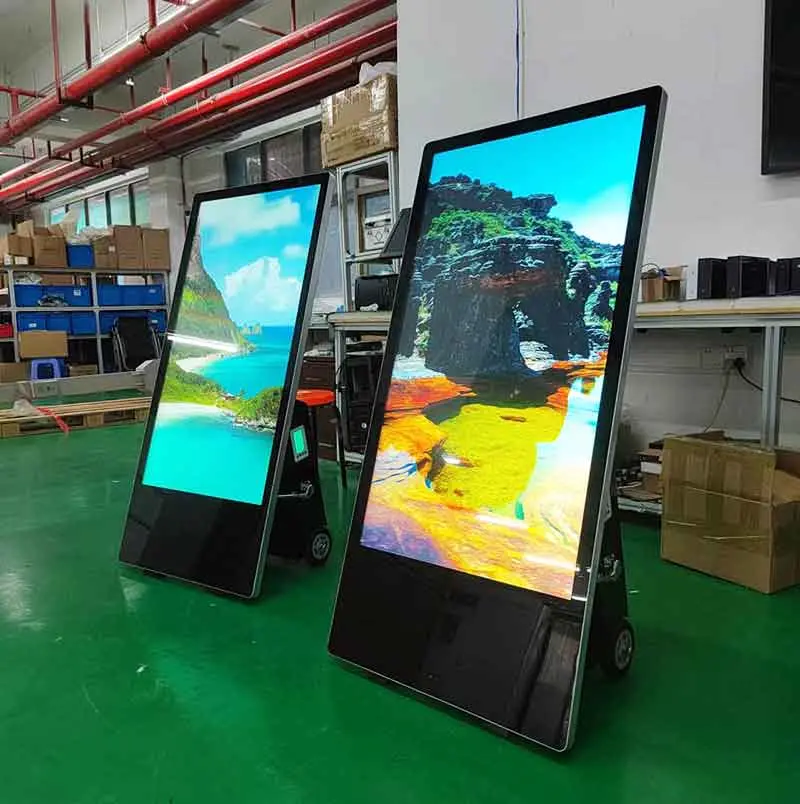 IP65 Waterproof 43inch Outdoor Moveable Advertising Player with Battery Powered Freestanding Outdoor LCD Digital Screen