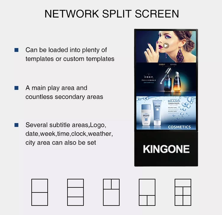 Kingone Indoor Android Foldable Portable 43 Inch LCD Screen Movable Digital Signage for Displaying