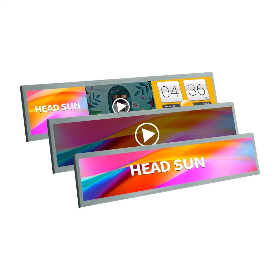 36.6 Inch Exhibition Banner Bar Type LCD Display Digital Advertising Signage