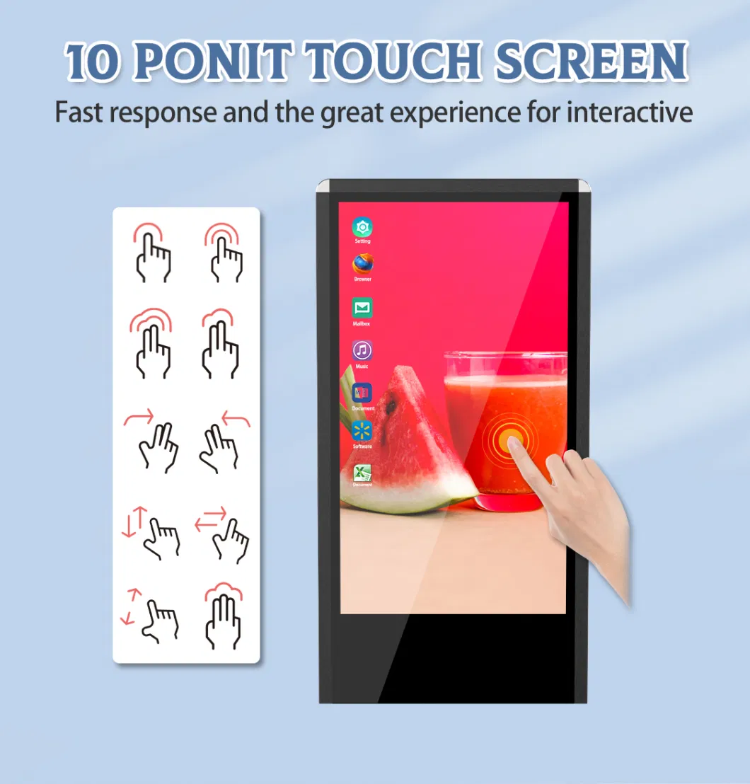 LCD Portable Android Touch Screen Portable Floor Stand Indoor Digital Signage