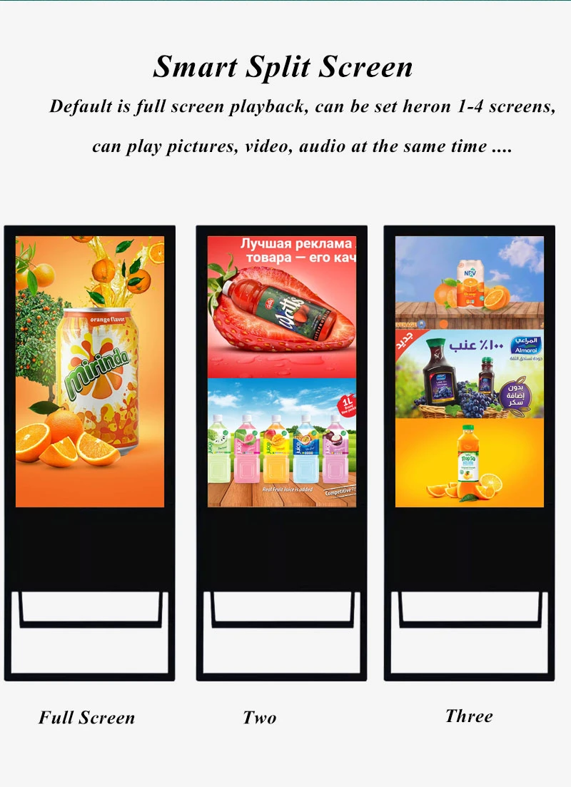 Elondisplay 50 55 65 Inch Digital Poster Advertising Player Screen LCD Display Portable Android Digital Signage