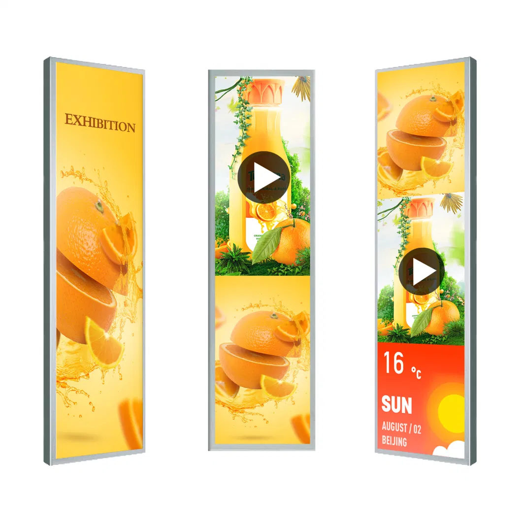 36.6 Inch Exhibition Banner Bar Type LCD Display Digital Advertising Signage