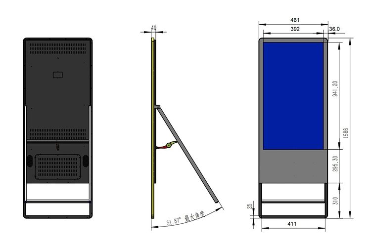 Kingone Indoor Android Foldable Portable 43 Inch LCD Screen Movable Digital Signage for Displaying