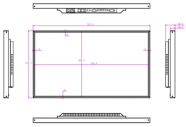 32 Inch HD LCD Digital Signage HDMI in Splicing Menu Board