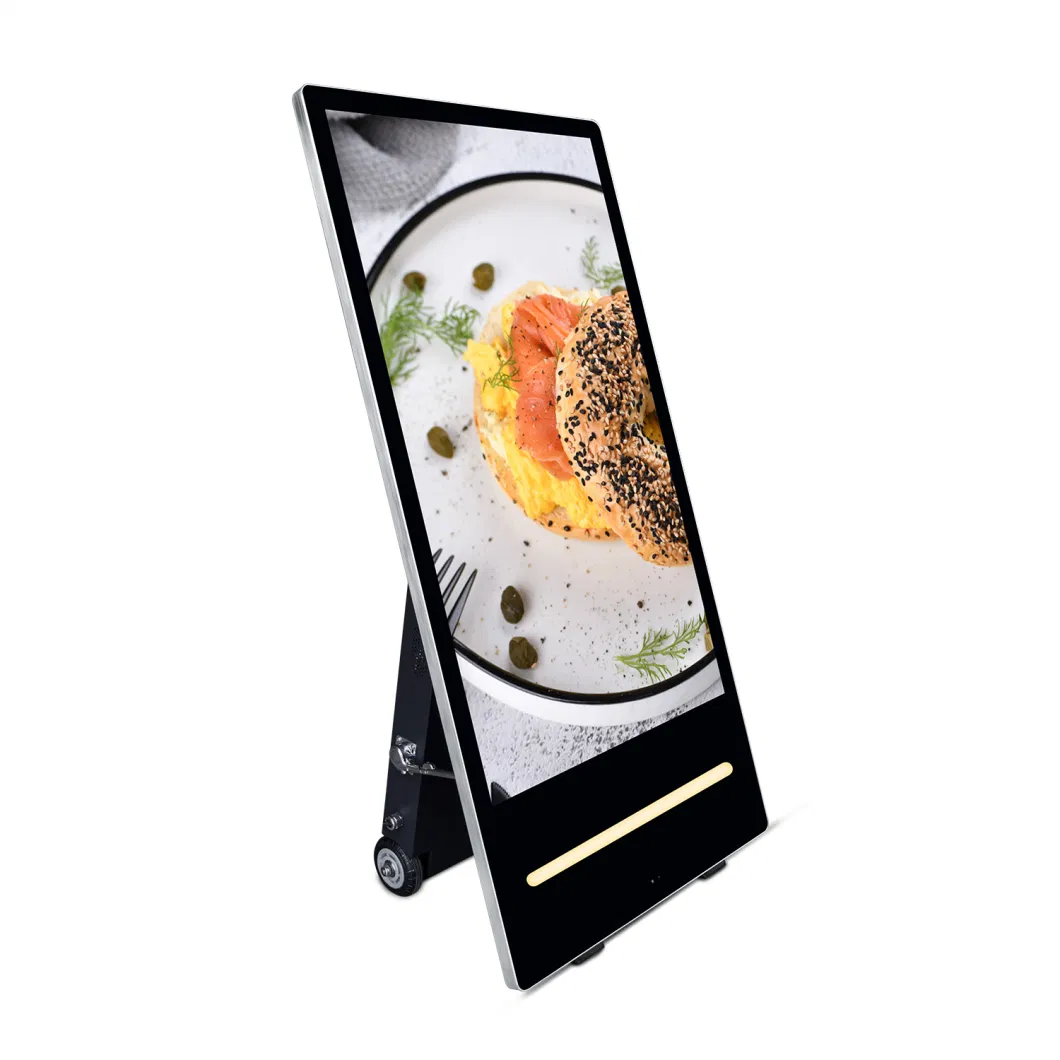 43inch a Board Display LCD 1500nits Outodor Digital Signage with Wheels and Battery for Easy Portable