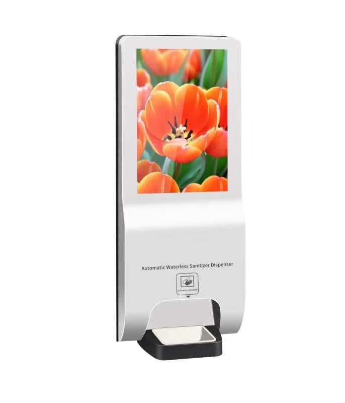 LCD Screen Wall Mounted Touch Screen Digital Signage with Automatic Hand Sanitizer Dispenser