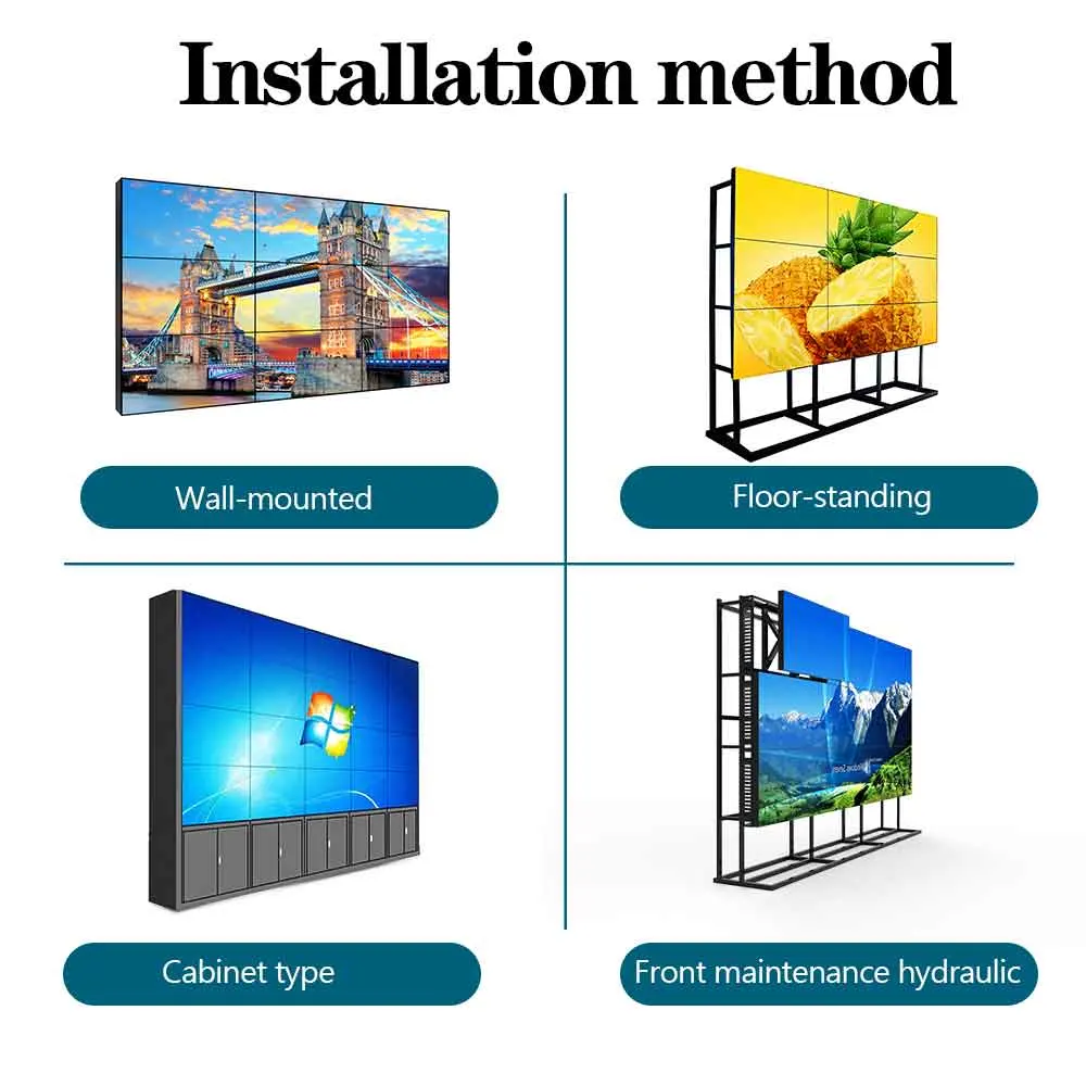 Big Size 65 Inch Indoor Ultra Narrow Bezel 3X3 LCD Video Wall for Control Room