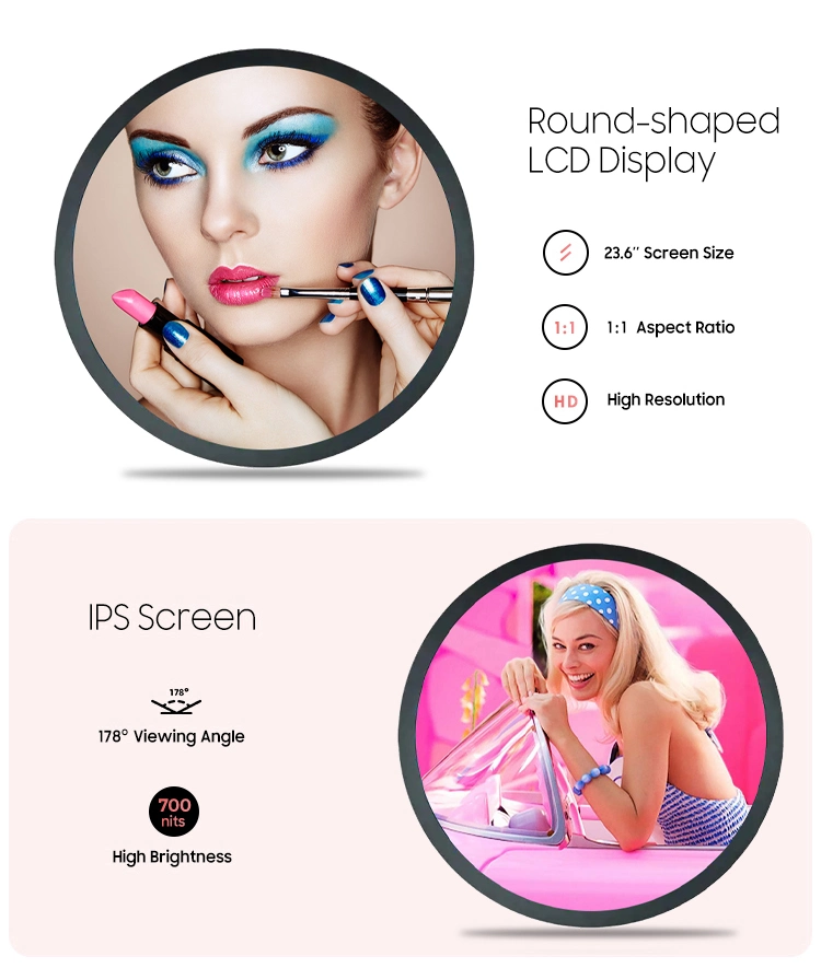 Kingone Round LCD Screen Wholesale 23.6 Inch Circle LCD Display IPS Touch Screen Digital Signage