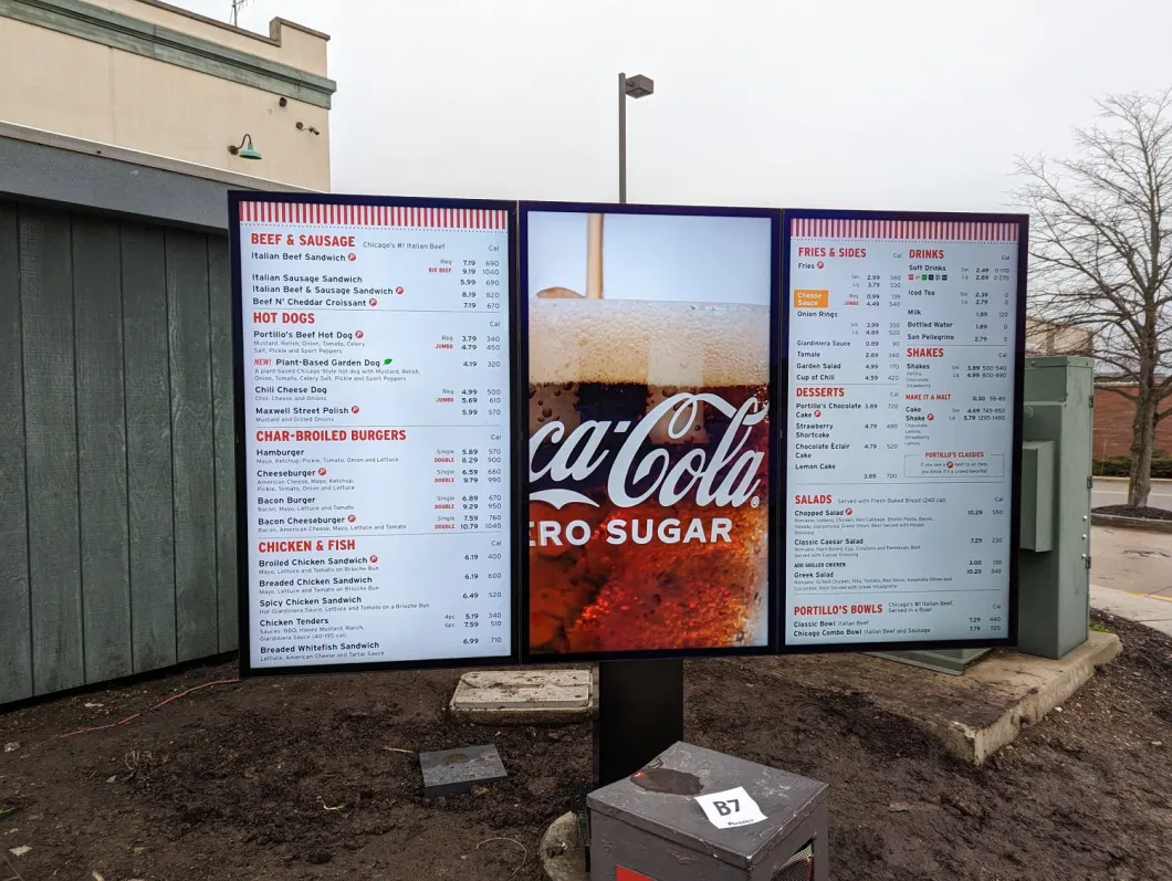 Wholesale Price 55 Inch 1*3 Outdoor Digital Menu Board with Cms