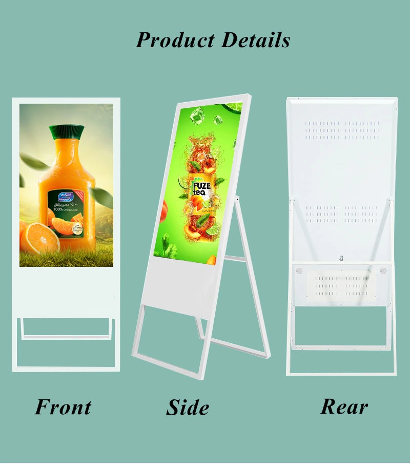 Foldable Portable Digital Signage 65 Inch Moveable LCD Advertising Display Digital Poster