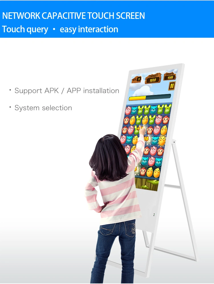 Portable Customized 32 Inch Indoor Wall Mount WiFi Advertising Digital LCD Battery Moveable Portable Digital Signage