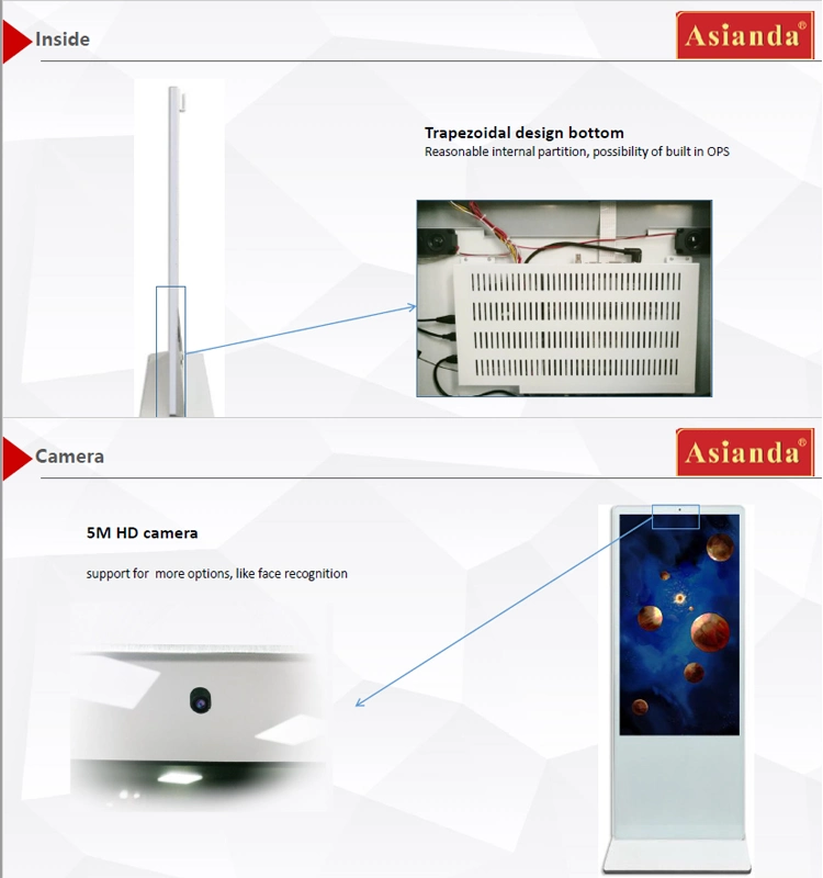 55inch Vertical Advertising LED Display Touch Digital Signage for Sales