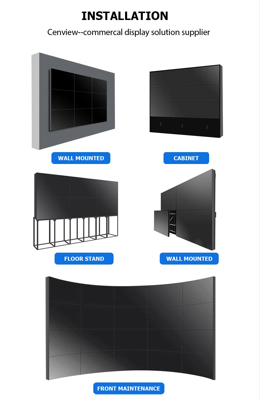 Factory Price 55 Inch 1.7 mm Bezel Did LCD Video Wall