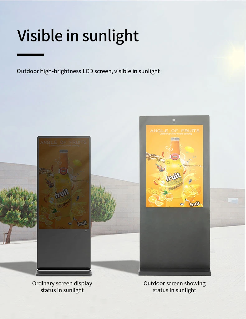 IP65 Outdoor Waterproof Advertising Player/LCD Digital Signage with High Brightness 2500CD/M2