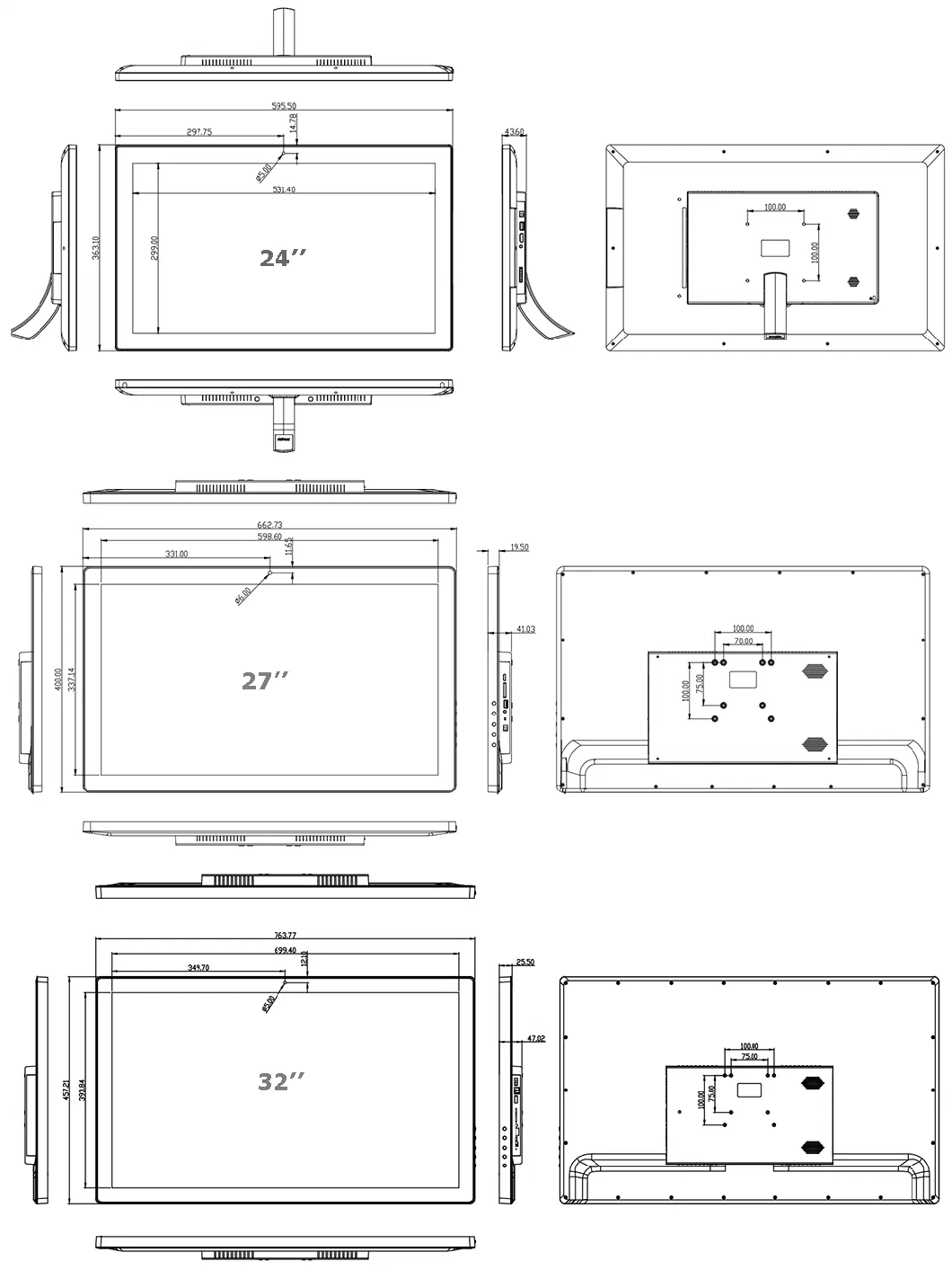 Factory Price TFT IPS Panel Windows/Linux/Debian/Ubuntu/Android Infrared/IR/Capacitive/Resistive/Pcap Touch Digitizer LCD 18.5 Inch Digital Signage