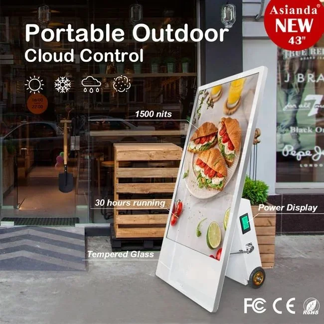 High Brightness Moveable Digital LED Display Advertising LCD Poster Screen