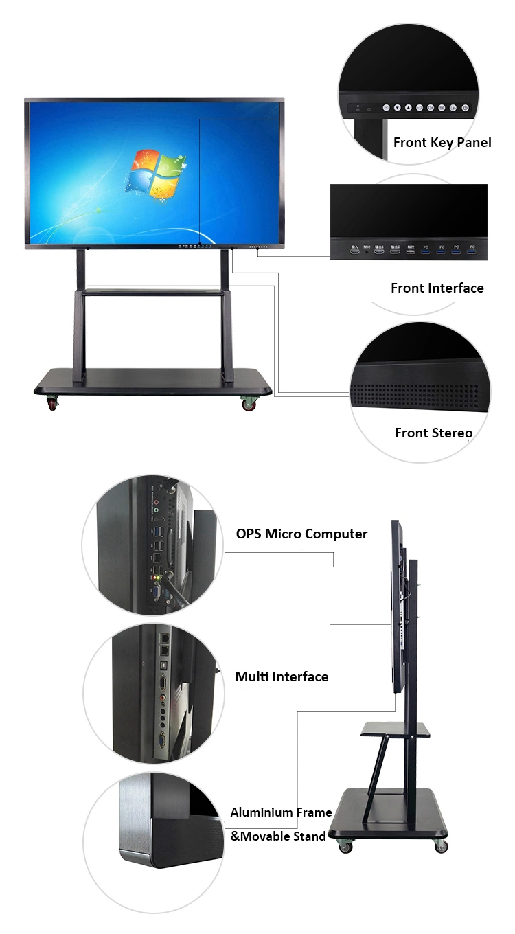 Hot Sell Menu Signage Touch Interactive Whiteboard Electronic Digital Writing Smart Board for School Teaching