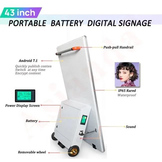 Factory Moveable Indoor High Brightness Digital Signage Poster