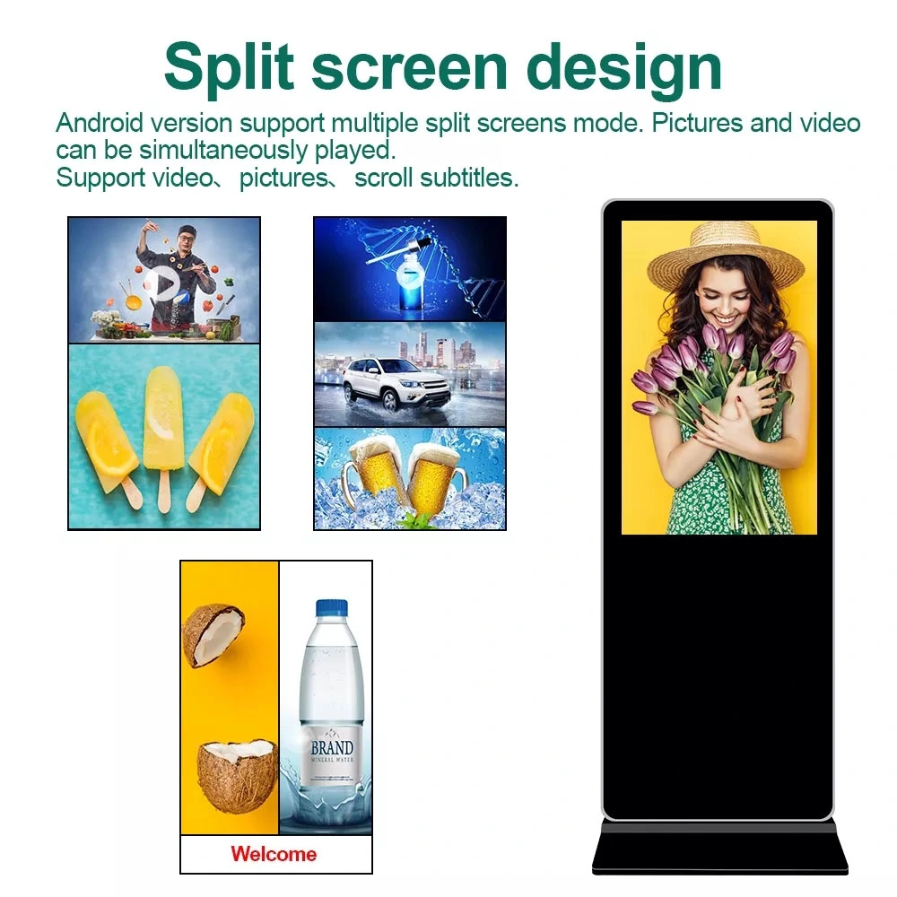 Floor Standing LCD Display Touch Screen Price Advertising LED Display Screen 55&quot; Advertising LCD Display 55 Inch Floor Stand Digital Signage