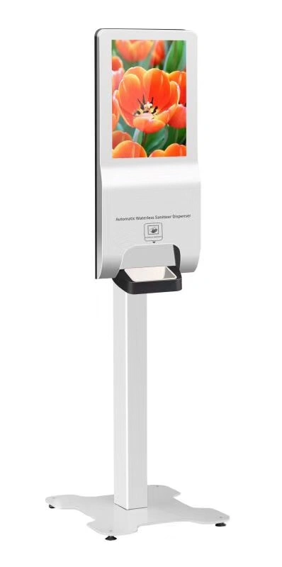 LCD Screen Wall Mounted Touch Screen Digital Signage with Automatic Hand Sanitizer Dispenser