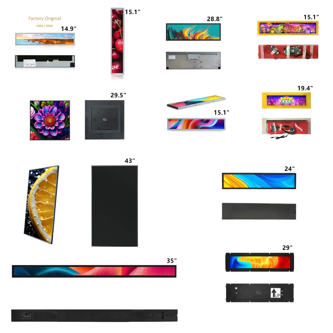 36.6 Inch Exhibition Banner Bar Type LCD Display Digital Advertising Signage