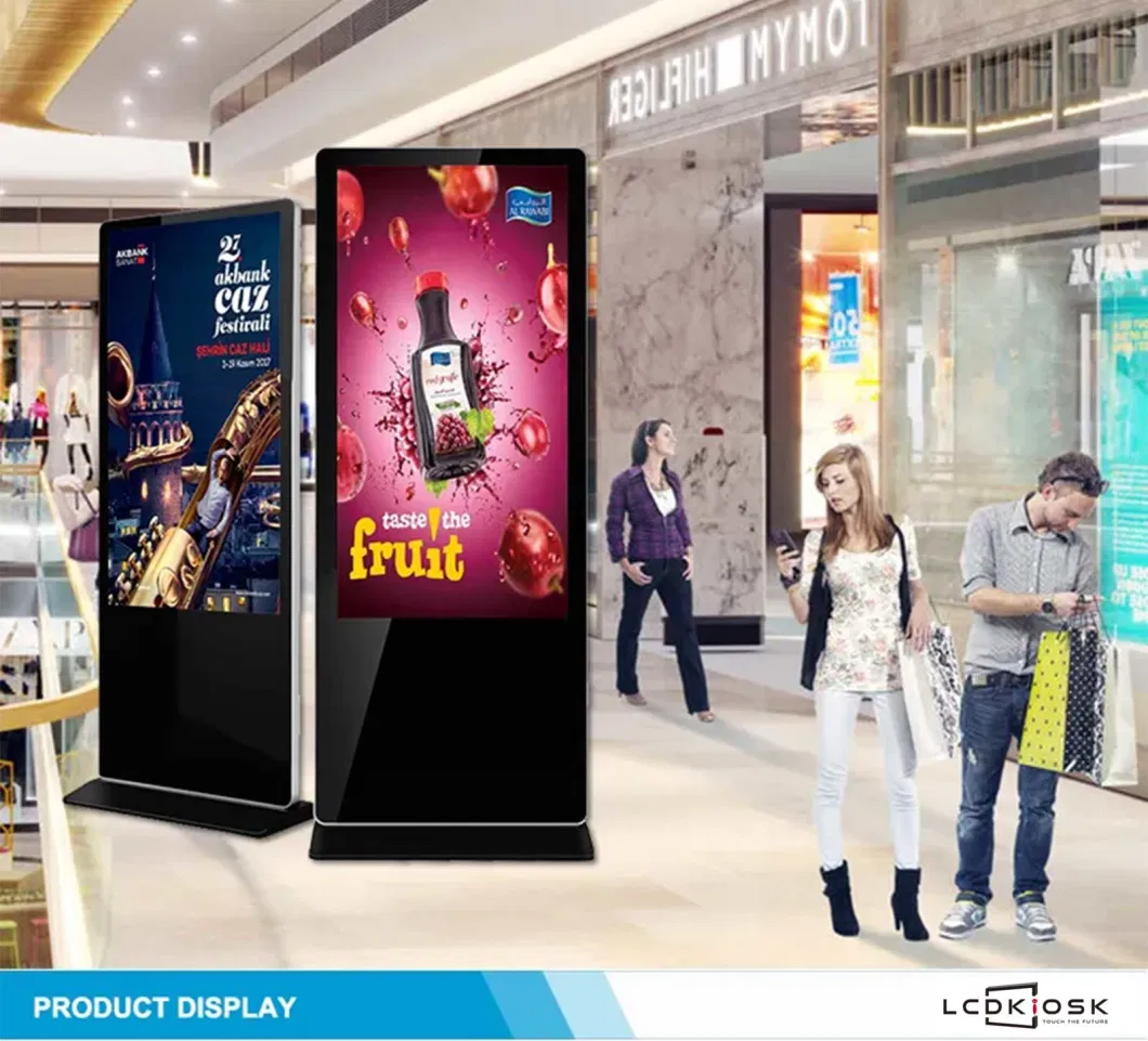 with Network Wi-Fi Stand Alone Outdoor High Bright Capacitive Touch Screen LCD Floor Standing Digital Signage Price