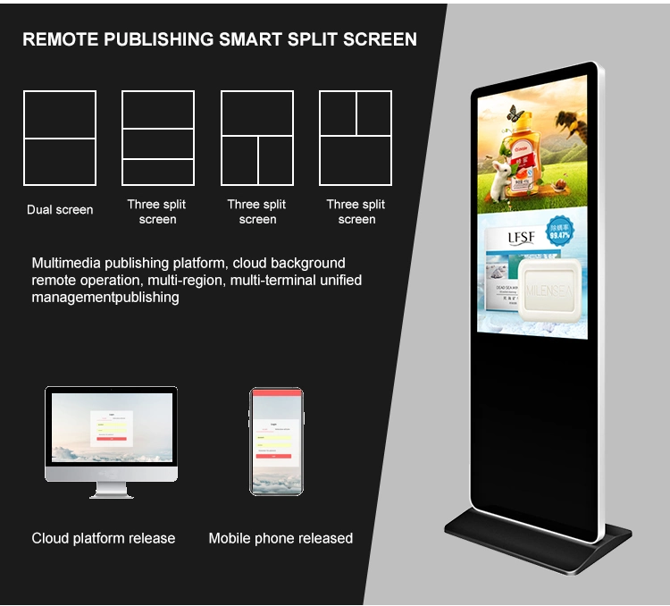 Factory Price 32 43 Inch Floor Standing LCD Display Touch Screen Advertising Player Digital Signage