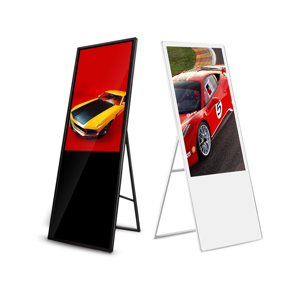 Foldable 43 Inch Moveable Display Stands LCD Advertising Player Window Digital Signage