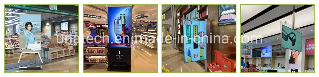 Diamond Shape Standing Double Side Slim Capacitive Touch Screen LCD Digital Signage