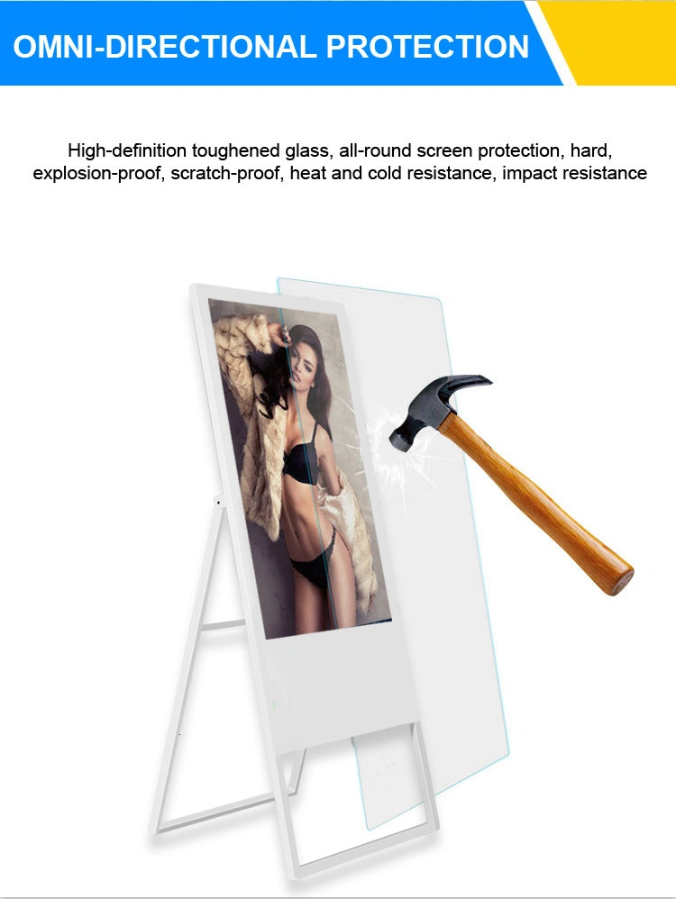 Portable Customized 32 Inch Indoor Wall Mount WiFi Advertising Digital LCD Battery Moveable Portable Digital Signage