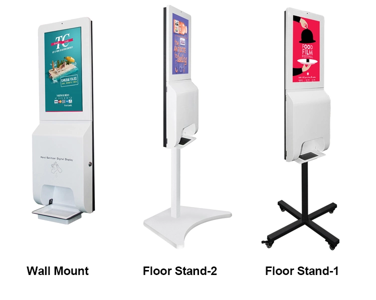 21.5&prime;&prime; Digital Signage with Automatic Hand Sanitizer Dispenser Hand Temperature Measurement Kiosks