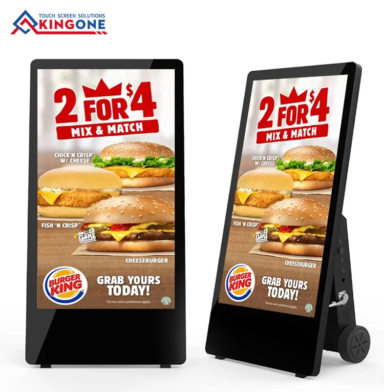 High Brightness 1500 Nits 1080P 43 Inch Outdoor Digital Signage Screen Movable LCD Advertising Display