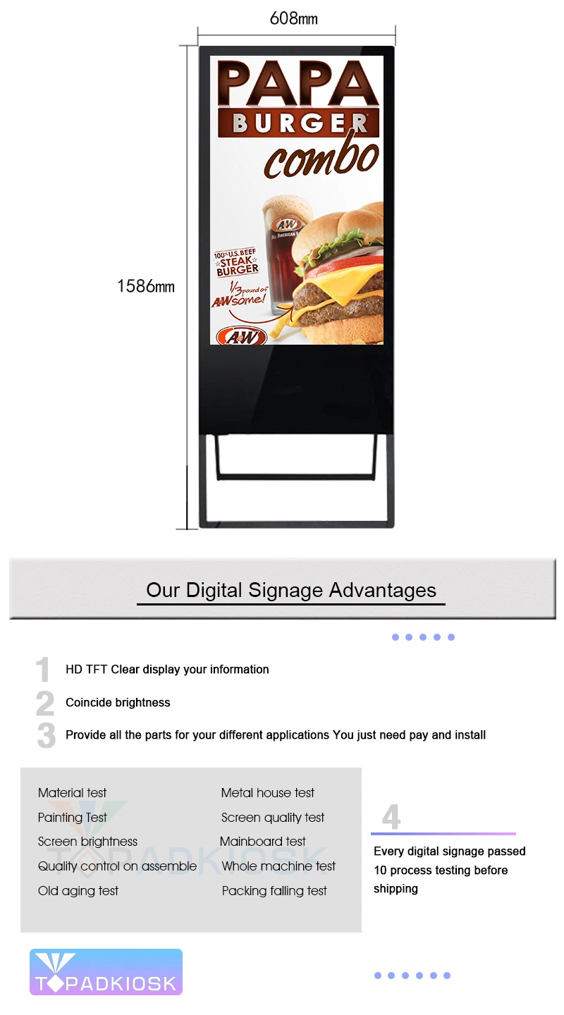 Ads Screen Monitor Portable LCD Digital Signage 32 Inch Model Houses Advertising Player Video Wall Bracket LCD Digital Signage