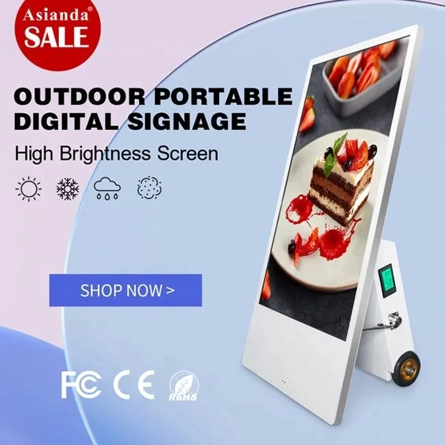 High Brightness Moveable Digital LED Display Advertising LCD Poster Screen